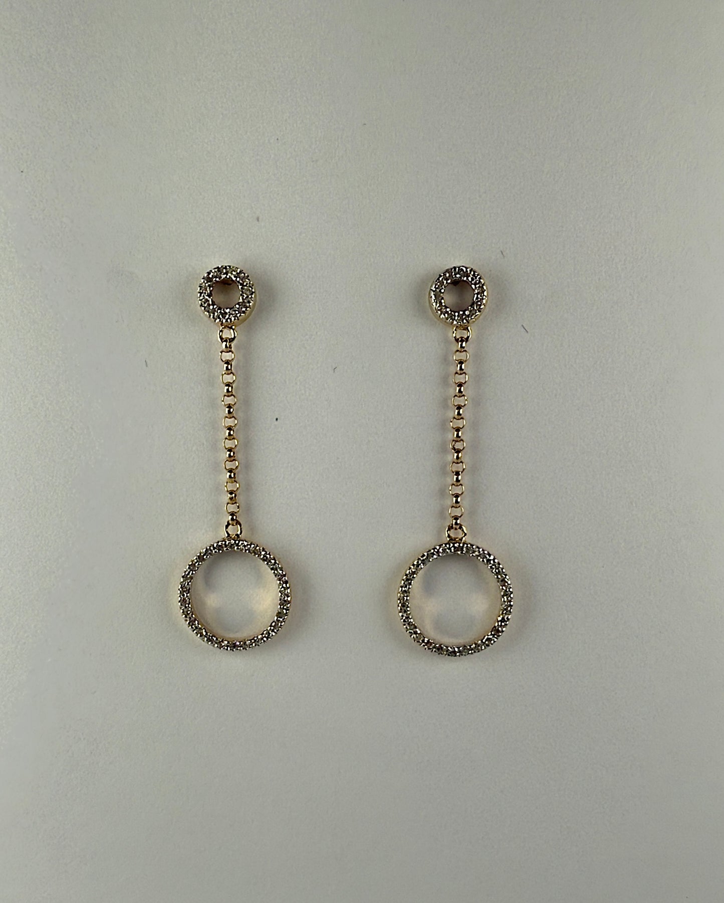 Two Tone Diamond Drop Earrings