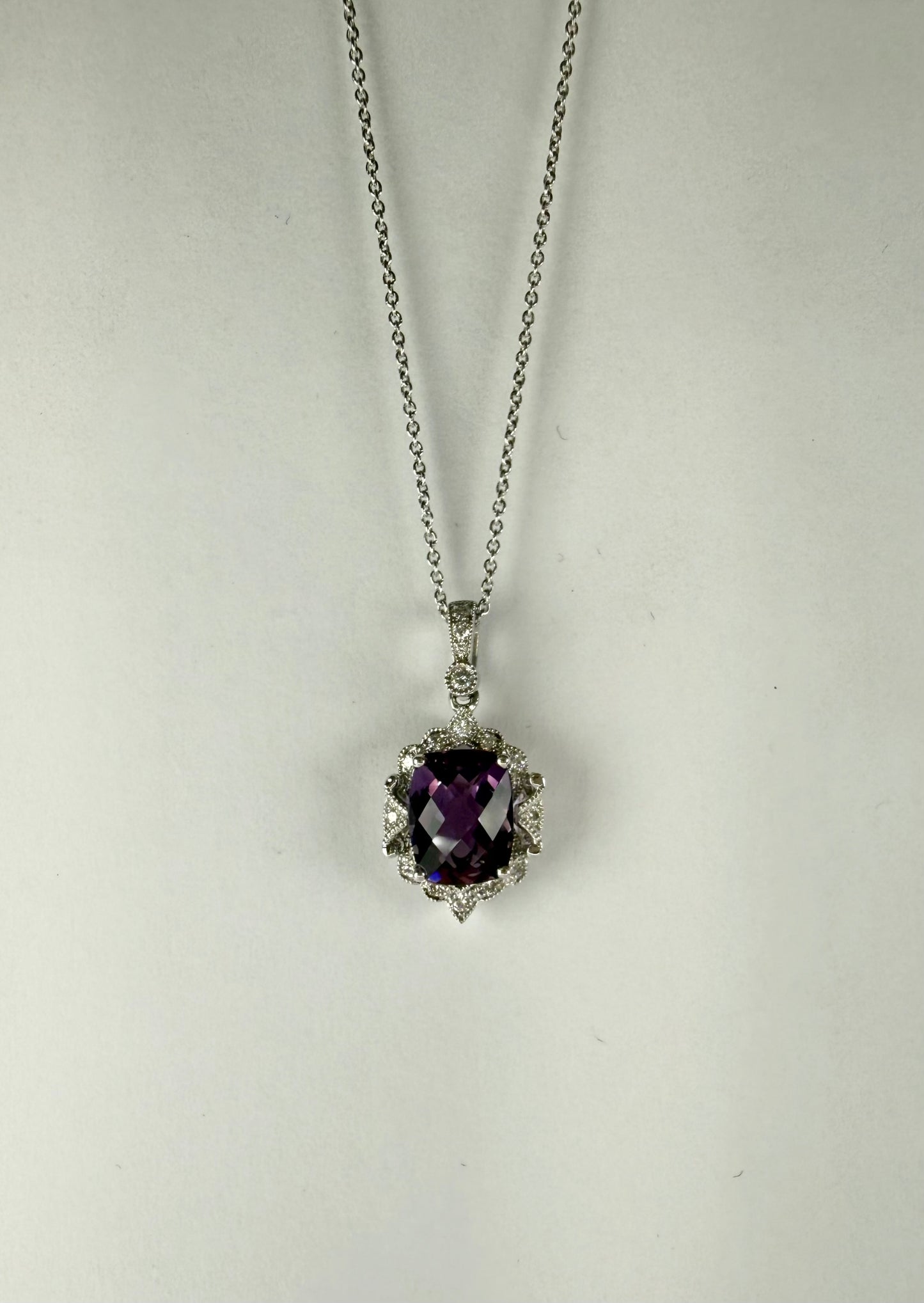 Amethyst and Diamond Necklace