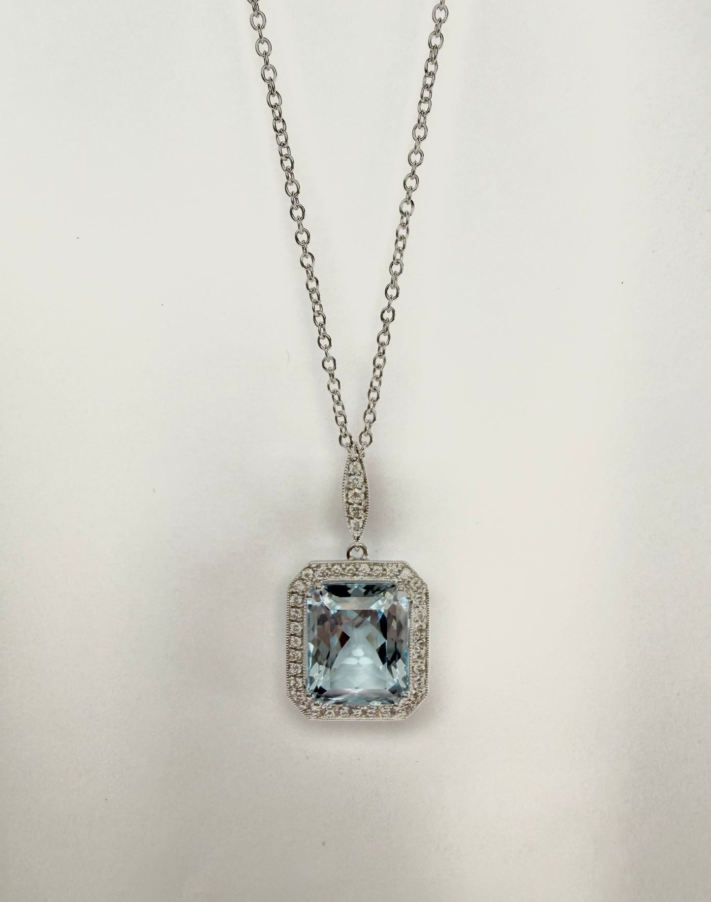 Aquamarine and Diamond Necklace