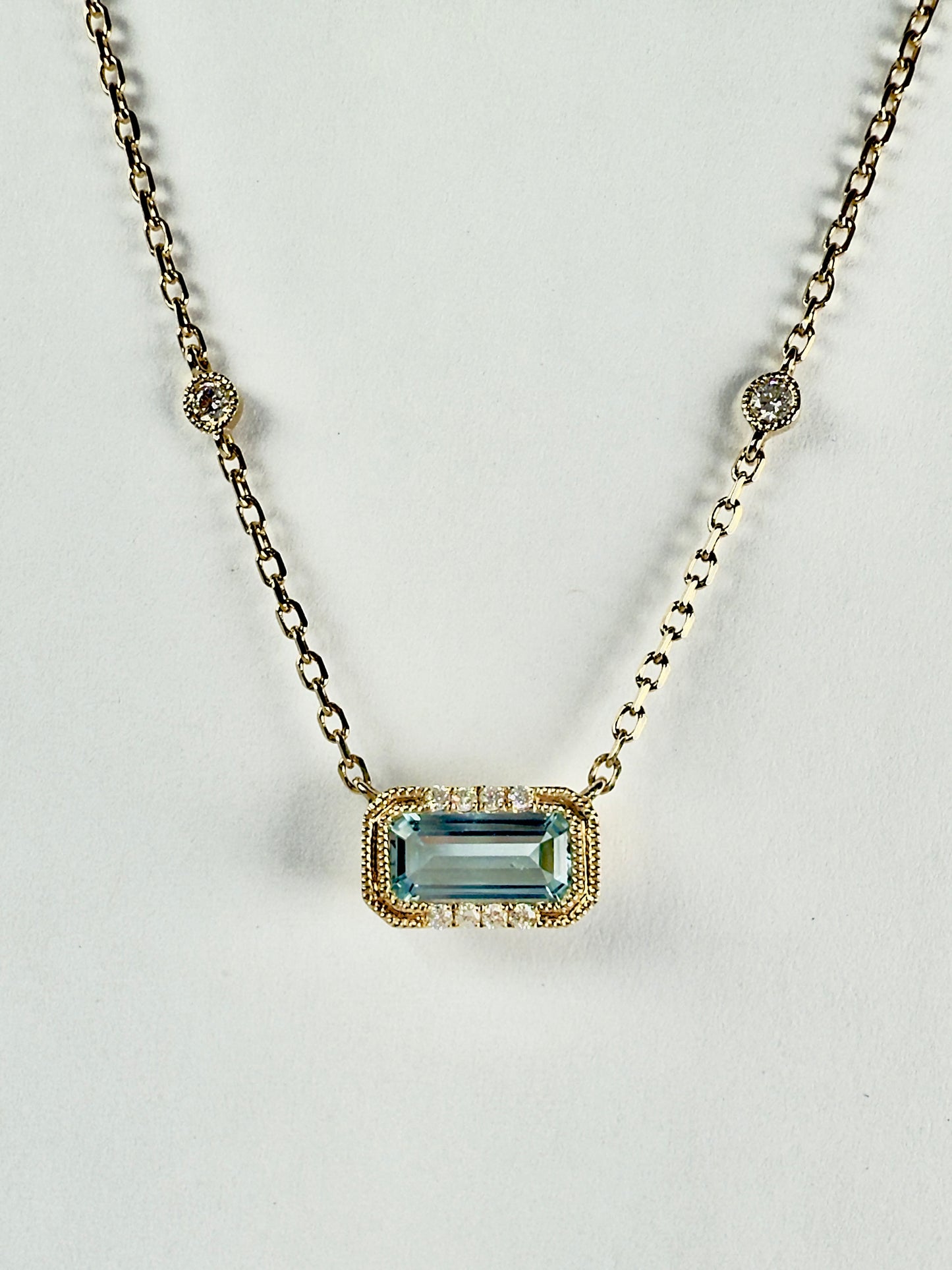 Aquamarine and Diamond Necklace