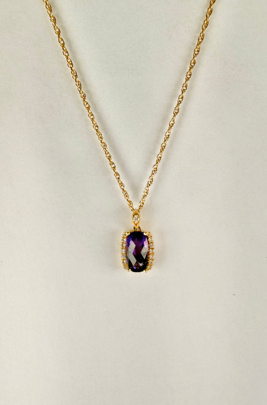 Amethyst and Diamond Pendant