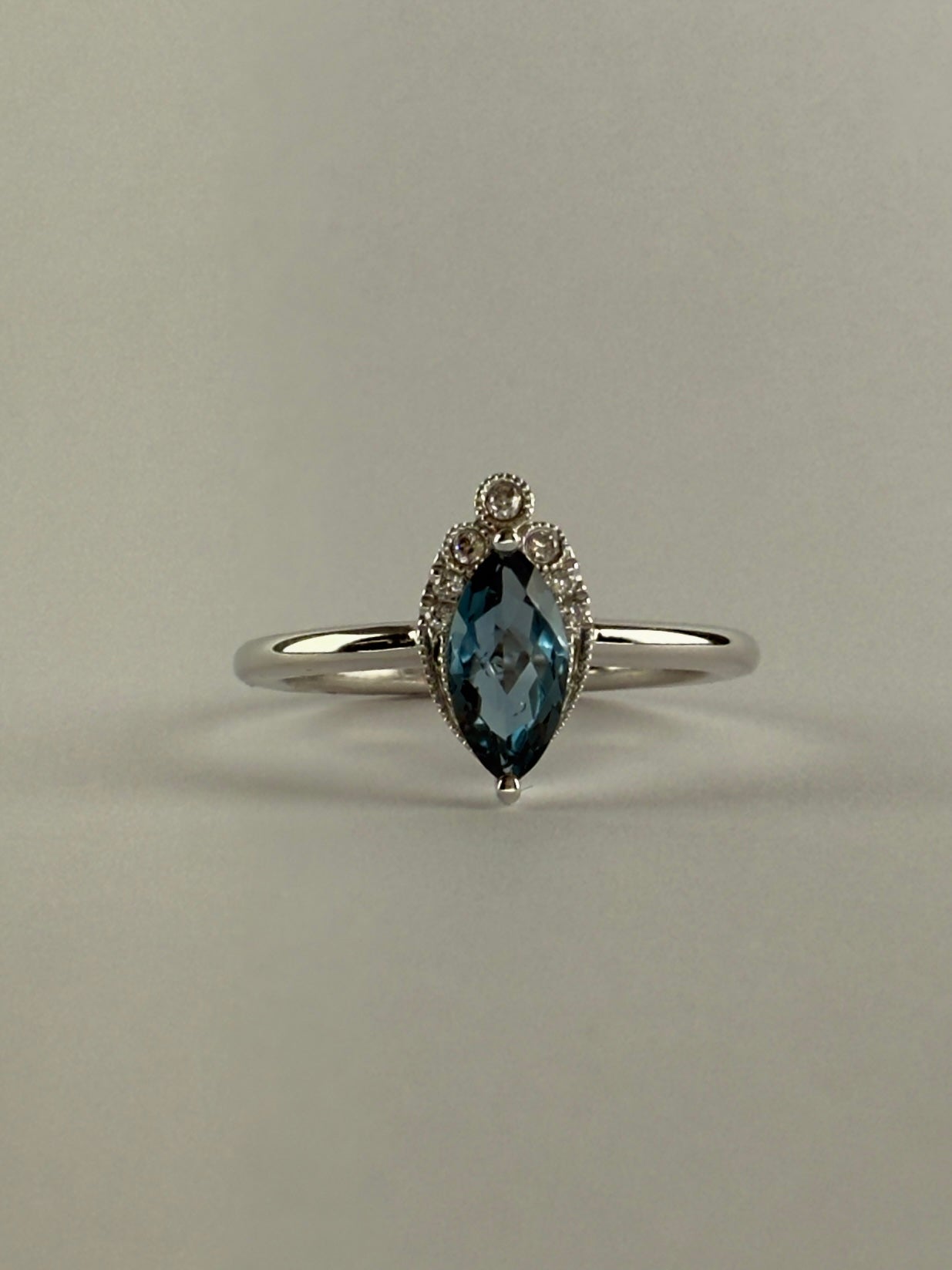 London Blue Topaz and Diamond Ring