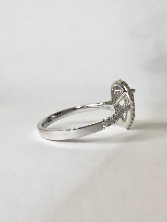 Pear cut Diamond Halo Engagement Ring