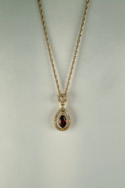 Garnet and Diamond Pendant