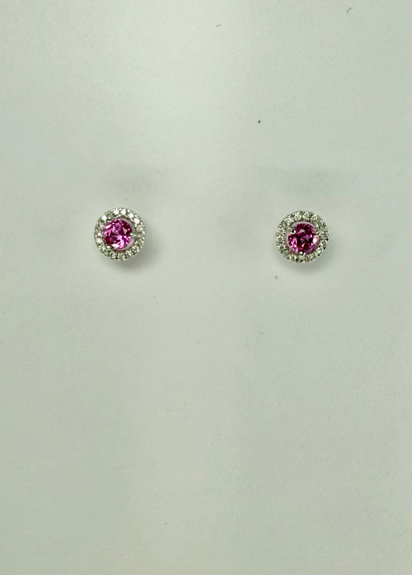 Pink Sapphire and Diamond Earrings