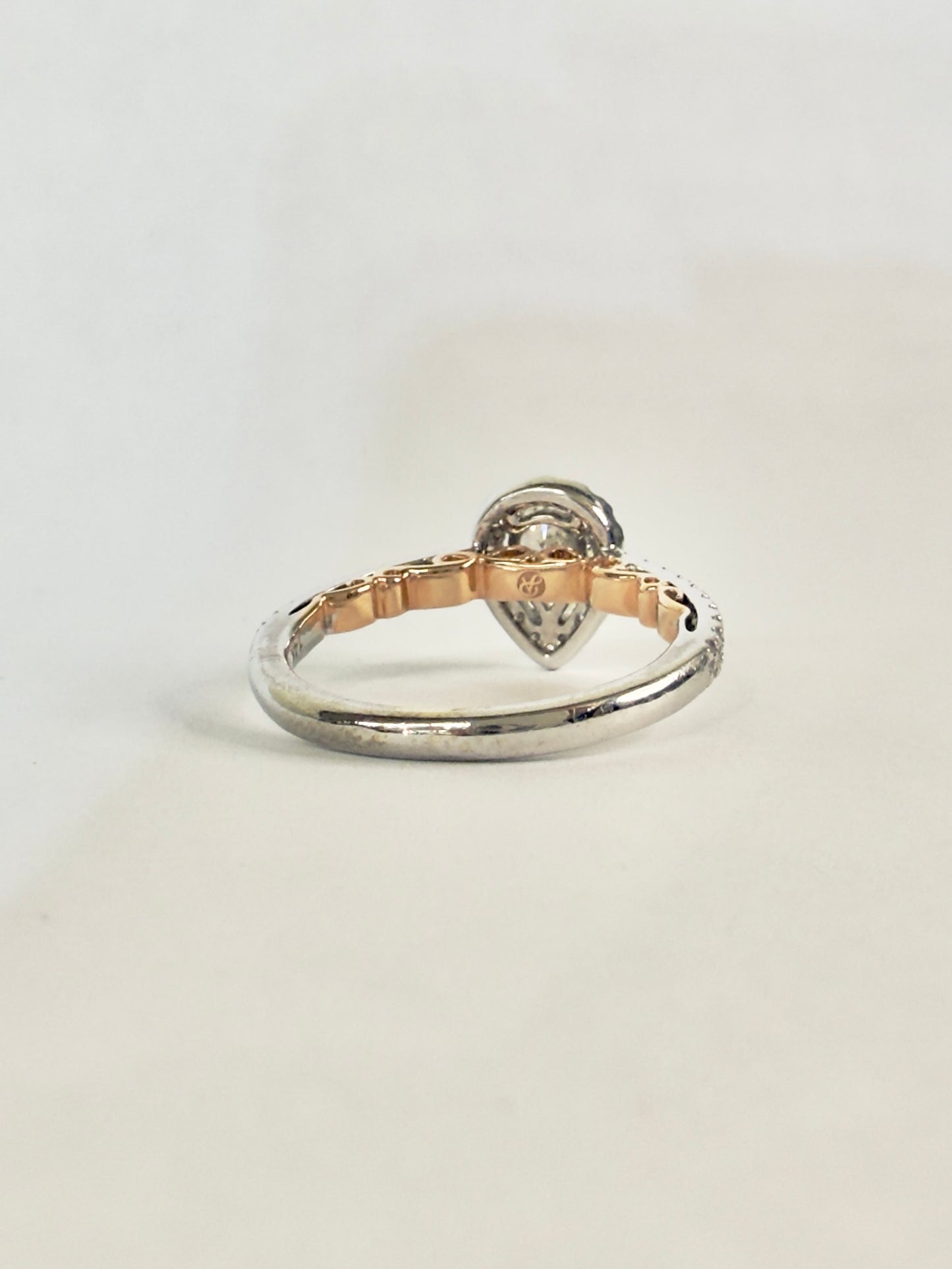 Pear cut Diamond Halo Engagement Ring