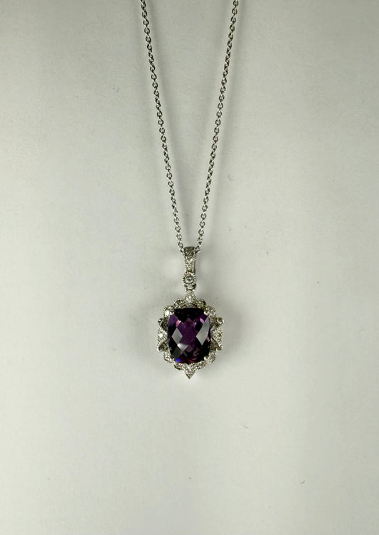 Amethyst and Diamond Necklace
