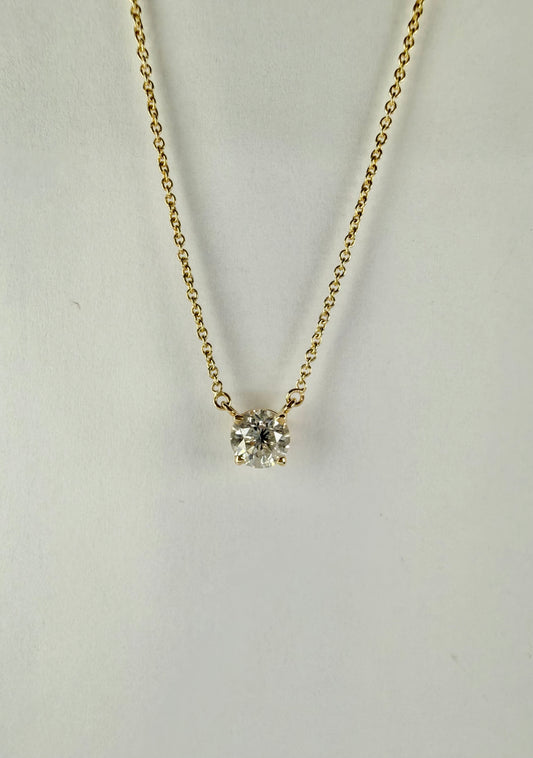 Round Brilliant Cut Diamond Solitaire Necklace