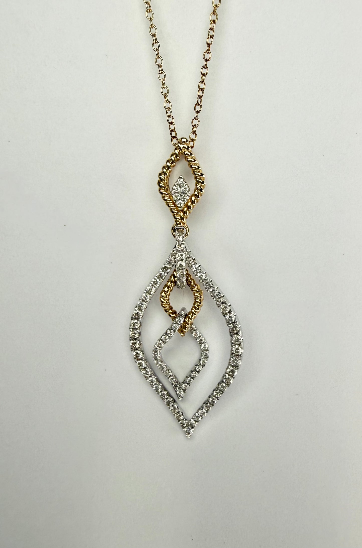 White and Yellow Gold Diamond Pendant