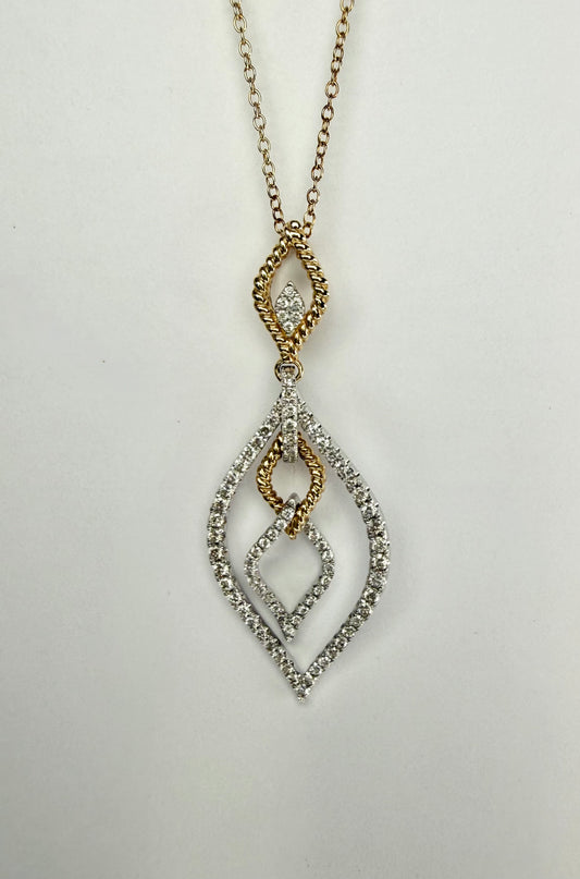 White and Yellow Gold Diamond Pendant