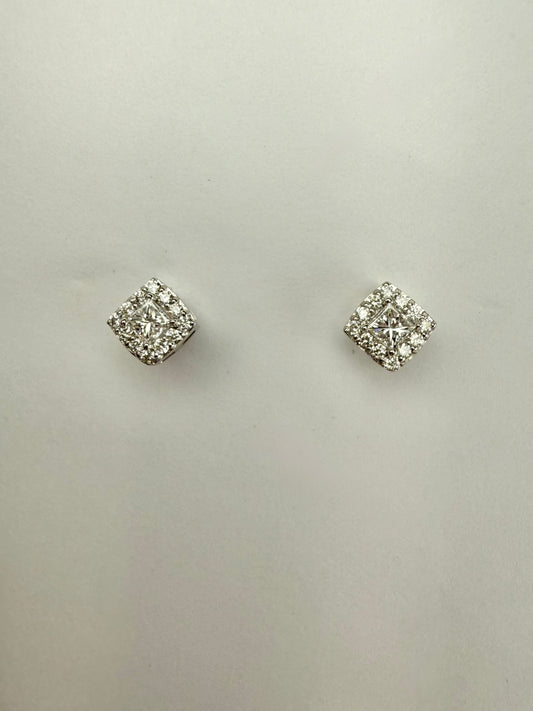 Princess Cut Diamond Earrings