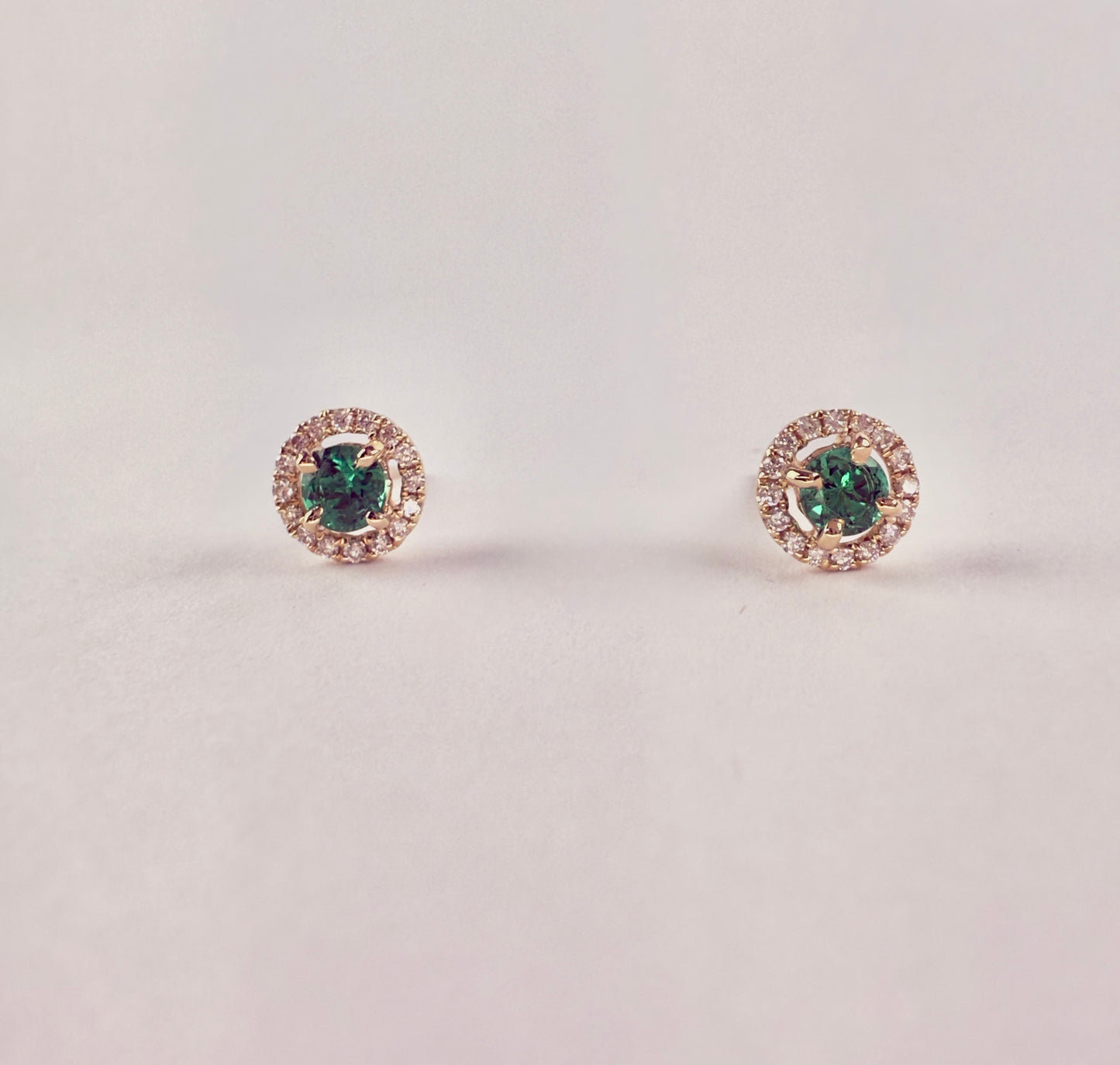 Yellow Gold Emerald and Diamond Earrings