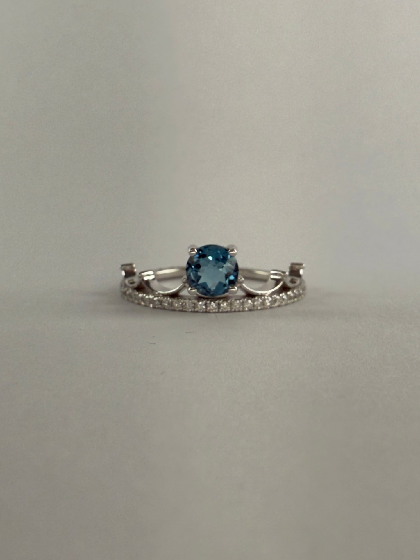 London Blue Topaz and Diamond Ring
