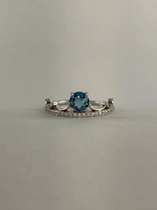 London Blue Topaz and Diamond Ring