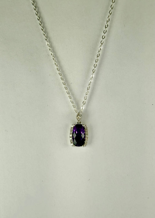 Amethyst and Diamond Pendant