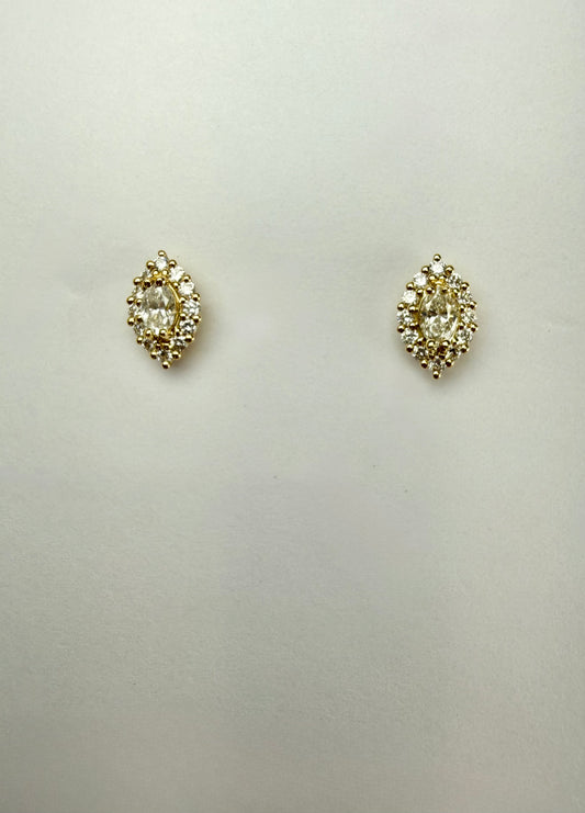 Marquise Cut Diamond Halo Earrings