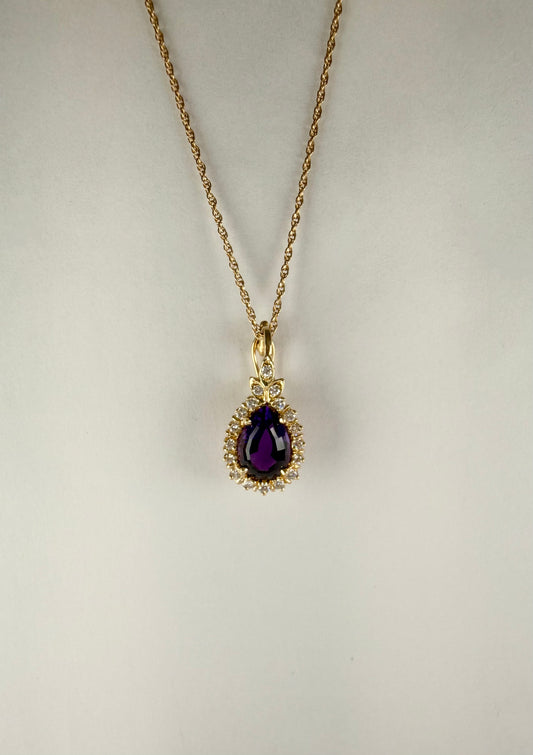 Amethyst and Diamond Pendant