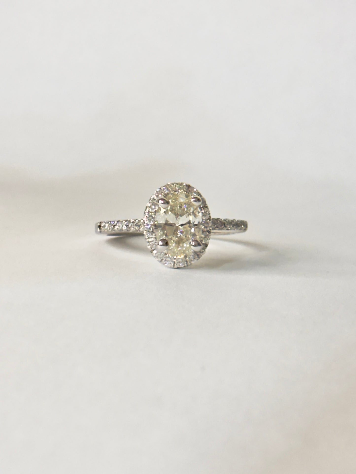 Oval Diamond Halo Engagement Ring
