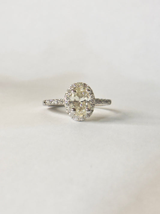 Oval Diamond Halo Engagement Ring