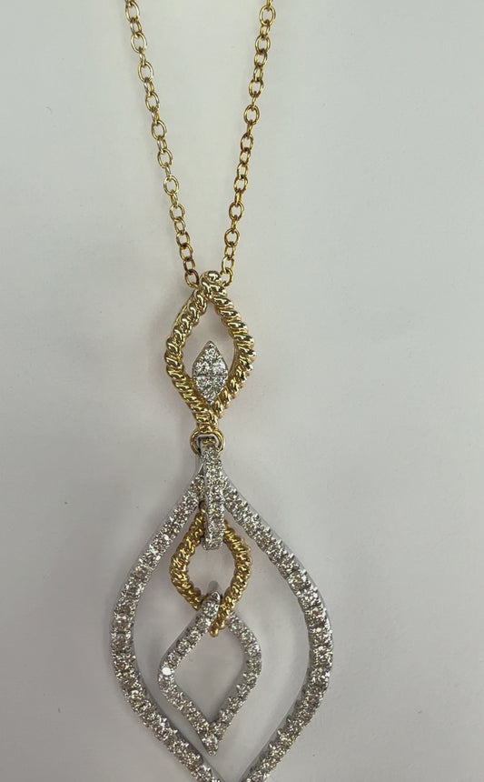 White and Yellow Gold Diamond Pendant
